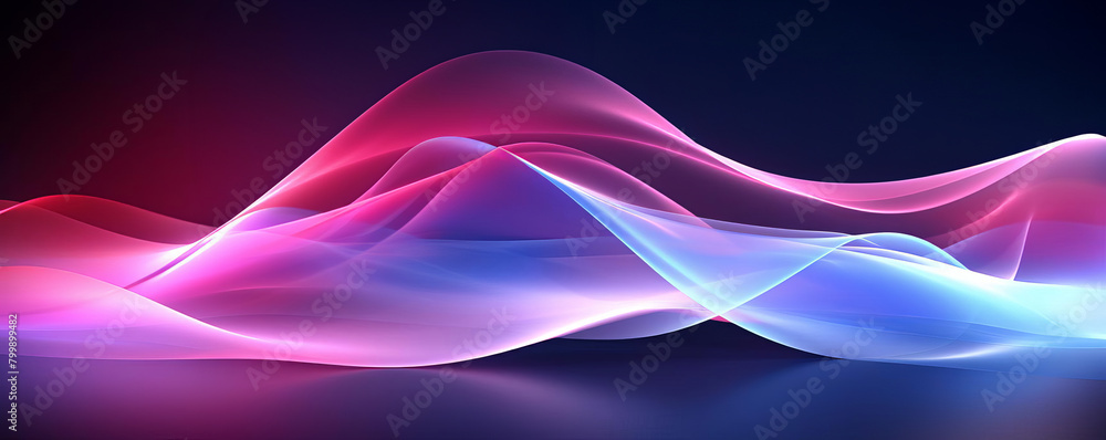 Wall mural abstract futuristic background a high resolution, abstract wave form with smooth, flowing neon light