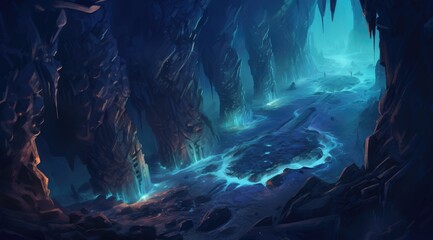 Enchanted Ice Caverns at Dusk