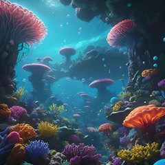 coral reef and fish