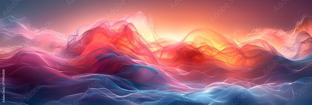 Poster high-tech background illustration: futuristic tech elements and abstract shapes