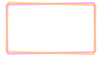 ネオンのフレーム　枠　飾り　素材　キラキラ　シンプル　ナチュラル　囲み　見出し　飾り罫　白背景　白バック　透過　16:9