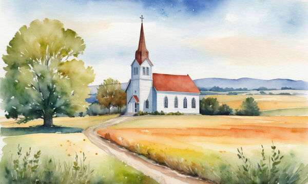 Watercolor Chruch