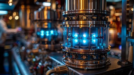 Quantum computing experiment, in a quantum information lab - obrazy, fototapety, plakaty