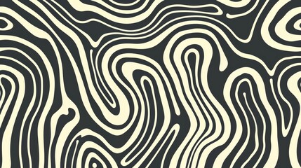 Fototapeta premium Abstract black and white wavy pattern