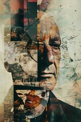 Grunge portrait of a man - obrazy, fototapety, plakaty