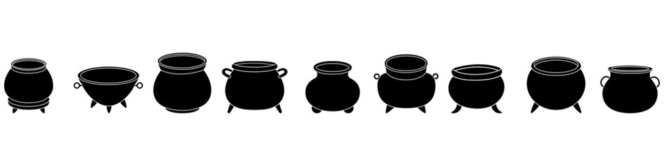 Cauldron icon vector set. Boiler illustration sign collection. Pot symbol. Caldron logo.