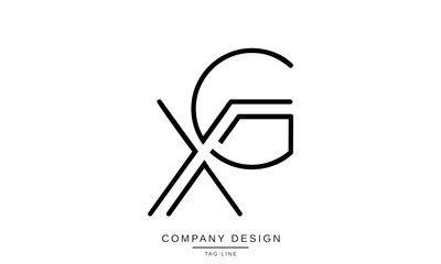 GX, XG Abstract Letters Logo Monogram Design Icon Font