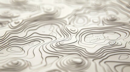 Abstract topographic lines on a wavy surface - obrazy, fototapety, plakaty
