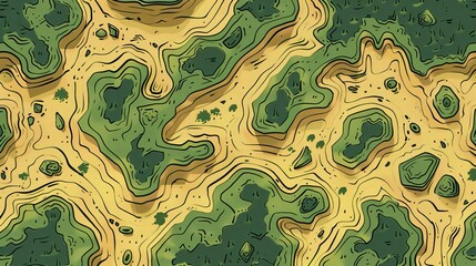 Aerial view of a stylized abstract topographic landscape - obrazy, fototapety, plakaty
