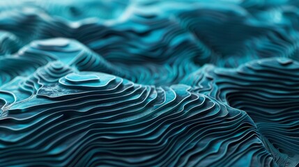 An endless sea of blue ridges in abstract artistry - obrazy, fototapety, plakaty