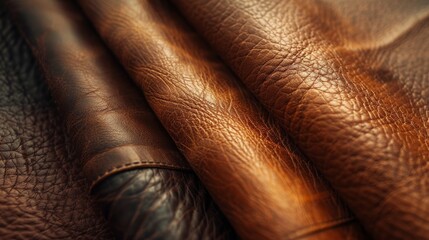 Close up texture of luxurious brown leather - obrazy, fototapety, plakaty