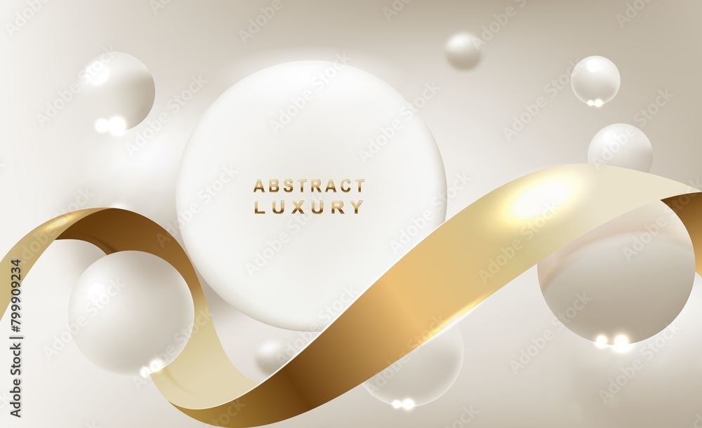 Poster modern abstract light gold background . elegant circle shape design with golden line.