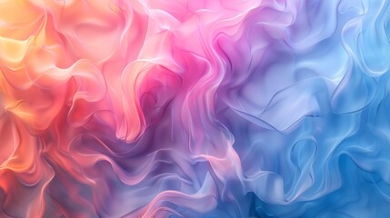 Obraz premium Beautiful abstract background featuring flowing waves in vibrant orange, pink, and blue hues.
