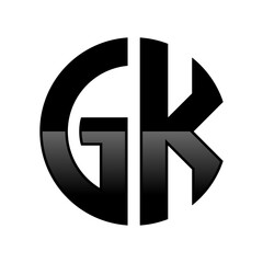 Initial GK Logo in a Cirle Shape