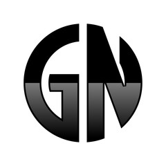 Initial GN Logo in a Cirle Shape