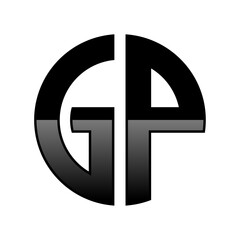 Initial GP Logo in a Cirle Shape