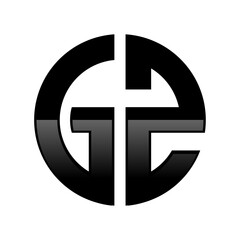 Initial GZ Logo in a Cirle Shape
