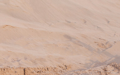 Sand dune hill in desert or sandstone. Nature, desert, beach. Copy space