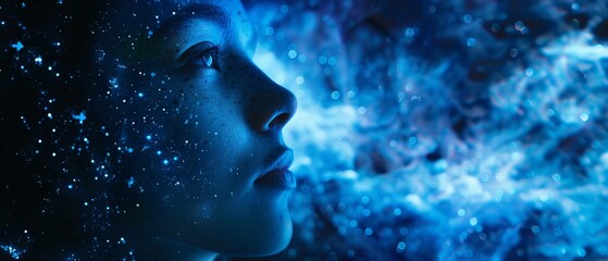 Portrait of people with cosmic filter