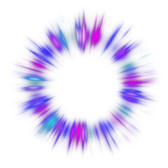 purple and blue glowing radial rays flare ring frame