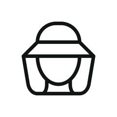 Beekeeper hat isolated icon, beekeeping vector symbol with editable stroke