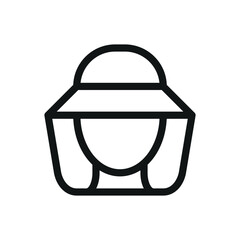 Beekeeper hat isolated icon, beekeeping vector symbol with editable stroke