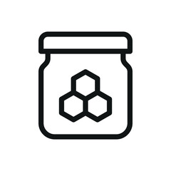 Honey jar isolated icon, honeypot vector symbol with editable stroke