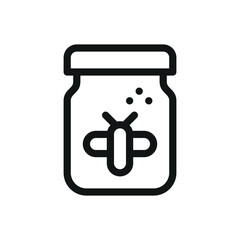 Bee bread isolated icon, bee bread jar vector symbol with editable stroke