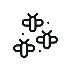 Obraz premium Bee swarm isolated icon, bees vector symbol with editable stroke