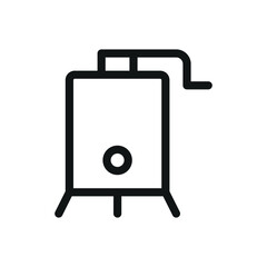 Honey processing machine isolated icon, beekeeping equipment vector symbol with editable stroke