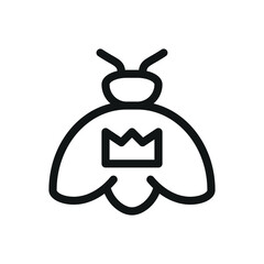 Queen bee isolated icon, vector symbol with editable stroke
