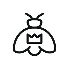 Queen bee isolated icon, vector symbol with editable stroke