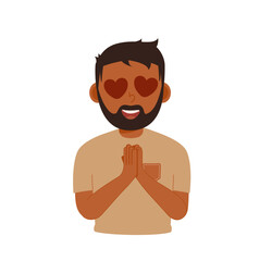 Bearded Guy Fall in Love Illustration