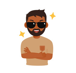 Bearded Guy Cool Pose Illustration