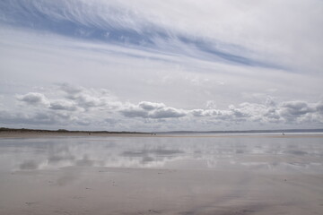 the reflections on saunton sands as far as you can sea