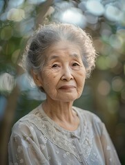 Portrait of an elderly asian woman