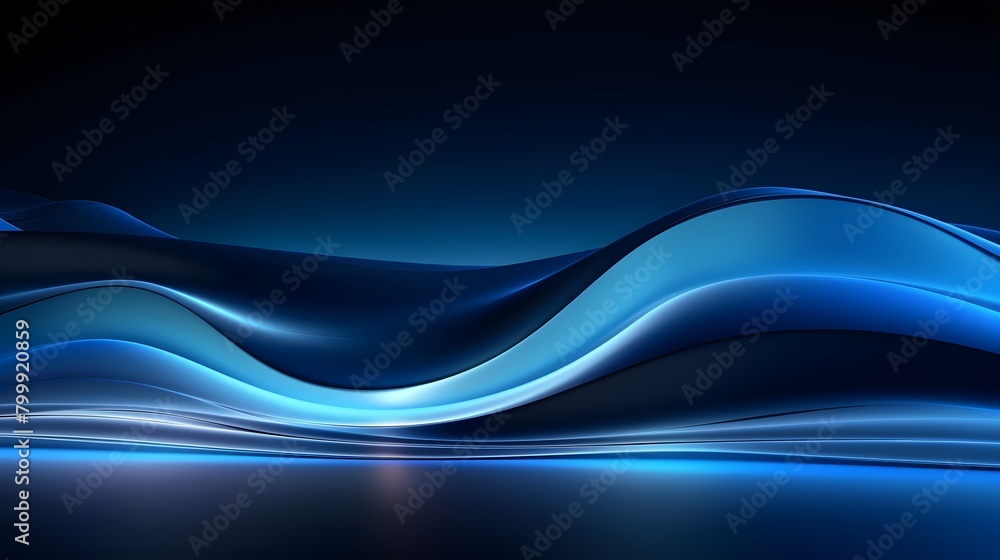 Aufkleber 3d render, abstract minimal neon background with glowing wavy line. dark wall illuminated with led l