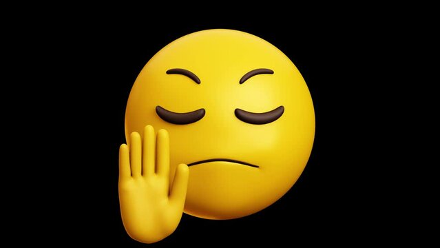 Stop, Prohibit emoji, 3d emoticon animation, Alpha channel, Transparent video