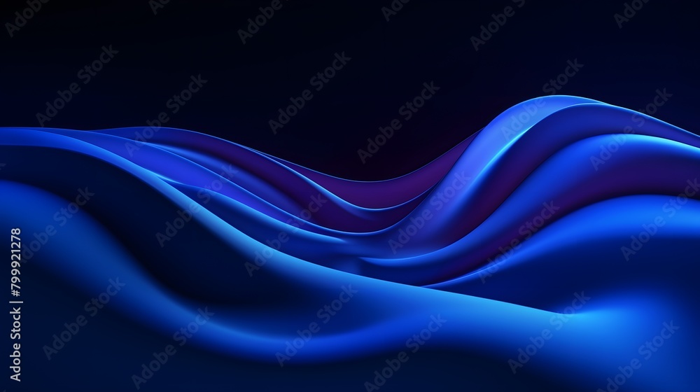 Aufkleber 3d render, abstract minimal neon background with glowing wavy line. dark wall illuminated with led l