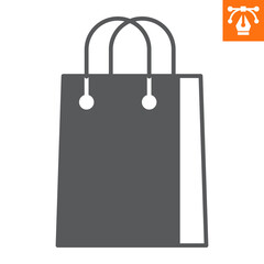 Shopping bag solid icon, glyph style icon for web site or mobile app, buy and sale, necklace vector icon, simple vector illustration, vector graphics with editable strokes.