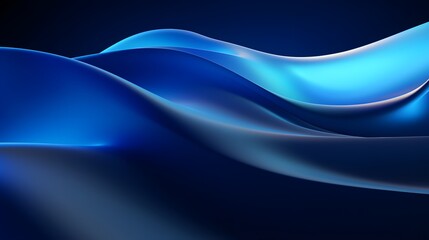 
3d render, abstract minimal neon background with glowing wavy line. Dark wall illuminated with led lamps. Blue futuristic wallpaper