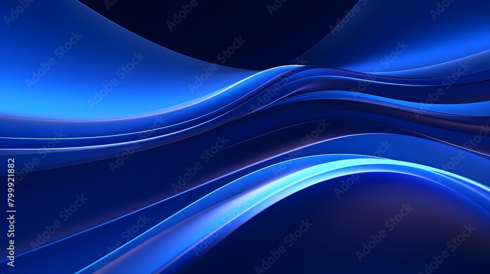 Aufkleber 3d render, abstract minimal neon background with glowing wavy line. dark wall illuminated with led l