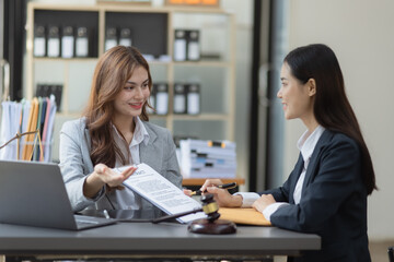 Law and law contact, Customer service and lawyer or judge consult, Lawyer woman.