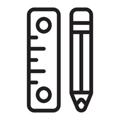 pencil and ruler line icon