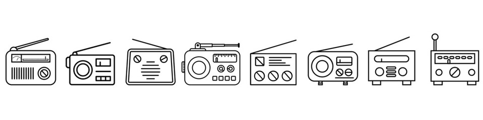 Radio icon vector set. Radio wave illustration sign collectio. Music symbol or logo.