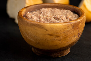 canned fish from finely chopped stewed tuna fillet
