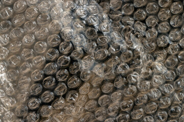 close-up of a protective film with air bubbles