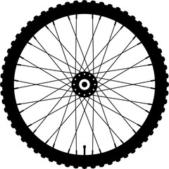 Realistic 3d bicycle wheels. Bike rubber tyres, metal spokes and rims. Fitness cycle, sport, road, touring, mountain bike tyre. Bicycle wheel symbol. Valve. Motor Bike. Vector illustration © Volodymyr