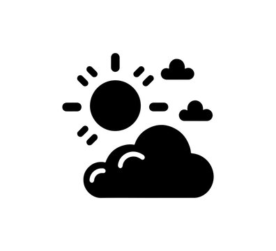 partly cloudy icon minimal black and white