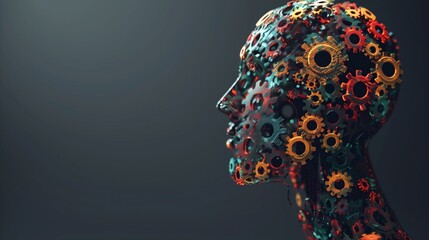 Psychological intelligence, illustrating the intricate cognitive processes and complex functions of the human mind, often associated with emotional understanding and problem-solving.